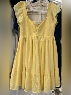 Sunshine Smocked Mini Dress with Flutter Sleeves